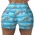 thumbnail image 1 of KLL Dolphin Pattern Workout Shorts for Women Scrunch Short Gym Yoga Running Sport Active Exercise Fitness Shorts, 1 of 8