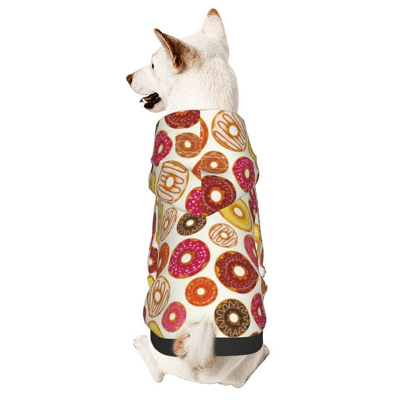 KLL Donut for Basic Dog Hoodie - Pet Hoodie Sweater with Leash Hole - Cute Dog Sweatshirt - Pet Clothes Hooded Sweatshirt for Dog & Cat -Large
