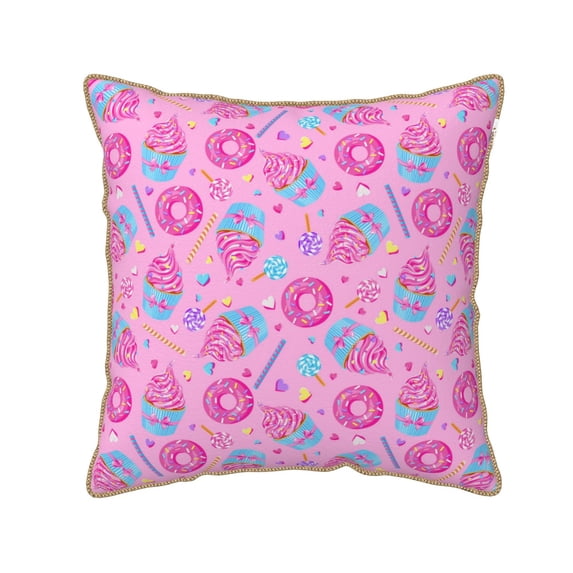 KLL Donuts Decorative Throw Pillow Covers Velvet Soft for Couch Sofa Bedroom Living Room Outdoor - 20"x20"