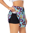 thumbnail image 1 of KLL Donuts Pattern Shorts Women,Athletic Shorts High Waisted Running Shorts Pocket Sporty Short Gym Elastic Workout Shorts-XX-Large, 1 of 7
