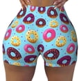 thumbnail image 1 of KLL Donuts Pattern Workout Shorts for Women Scrunch Short Gym Yoga Running Sport Active Exercise Fitness Shorts, 1 of 8