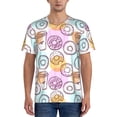 thumbnail image 1 of KLL Donuts and Coffee for Men's Baseball Shirts,Short Sleeve Casual Shirts Button Down Shirt for Men Beach Summer Wedding Shirt-XX-Large, 1 of 7