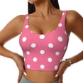 thumbnail image 1 of KLL Dots On Rose Red Background for Workout Tank Tops for Women,U Back Fitness Top Built in Shelf Bras Padded Fit for Yoga Gym-Medium, 1 of 8