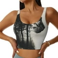 thumbnail image 1 of KLL Double Exposure Cat Forest for Workout Tank Tops for Women,U Back Fitness Top Built in Shelf Bras Padded Fit for Yoga Gym-X-Large, 1 of 8