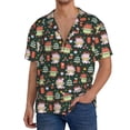 thumbnail image 1 of KLL Dragon With Hohoho Print Men's Shirt Short Sleeve Button Down Summer Cuba Beach Shirts- XX-Large, 1 of 5
