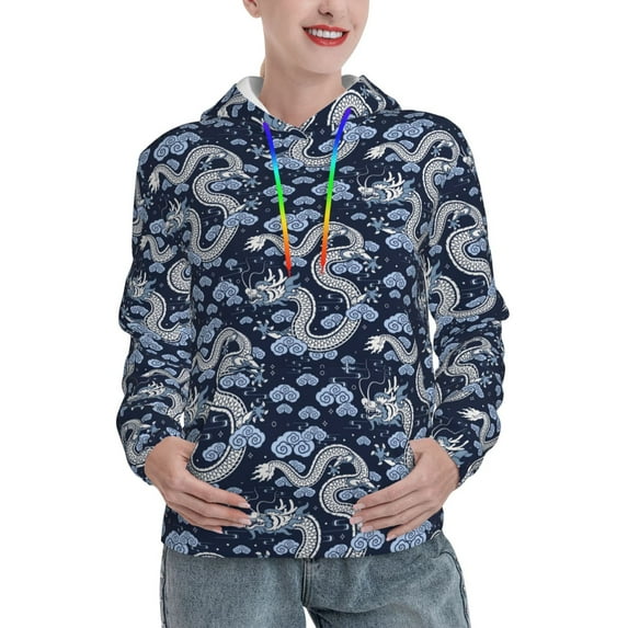 KLL Dragon for Womens Pullover Hoodie with Pocket Hooded Long Sleeve Shirts Sweatshirt for Women-XX-Large