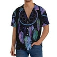 thumbnail image 1 of KLL Dreamcatcher With Colorful Feathers Print Men's Shirt Short Sleeve Button Down Summer Cuba Beach Shirts- Small, 1 of 5
