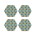 thumbnail image 1 of KLL Drink Coasters Set Hexagon of 4,PU Leather Absorbent Coasters Set Decorative Coffee Cup Coasters Housewarming Gift for Home Decor-Cute French Bulldog, 1 of 5