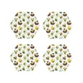 thumbnail image 1 of KLL Drink Coasters Set Hexagon of 4,PU Leather Absorbent Coasters Set Decorative Coffee Cup Coasters Housewarming Gift for Home Decor-Funny Avocado In Mexican Clothes, 1 of 5