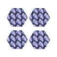 thumbnail image 1 of KLL Drink Coasters Set Hexagon of 4,PU Leather Absorbent Coasters Set Decorative Coffee Cup Coasters Housewarming Gift for Home Decor-blue starry sky Skull flower, 1 of 5