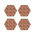 thumbnail image 1 of KLL Drink Coasters Set Hexagon of 4,PU Leather Absorbent Coasters Set Decorative Coffee Cup Coasters Housewarming Gift for Home Decor-Cartoon Pigs, 1 of 5