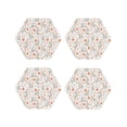 thumbnail image 1 of KLL Drink Coasters Set Hexagon of 4,PU Leather Absorbent Coasters Set Decorative Coffee Cup Coasters Housewarming Gift for Home Decor-Flower Rabbit, 1 of 5