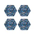 thumbnail image 1 of KLL Drink Coasters Set Hexagon of 4,PU Leather Absorbent Coasters Set Decorative Coffee Cup Coasters Housewarming Gift for Home Decor-Hawaiian Style, 1 of 5