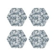 thumbnail image 1 of KLL Drink Coasters Set Hexagon of 4,PU Leather Absorbent Coasters Set Decorative Coffee Cup Coasters Housewarming Gift for Home Decor-Lilies Flowers, 1 of 5