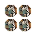 thumbnail image 1 of KLL Drink Coasters Set Octagon of 4,PU Leather Absorbent Coasters Set Decorative Coffee Cup Coasters Housewarming Gift for Home Decor-Abstract Dalmatian Art, 1 of 1