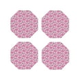 thumbnail image 1 of KLL Drink Coasters Set Octagon of 4,PU Leather Absorbent Coasters Set Decorative Coffee Cup Coasters Housewarming Gift for Home Decor-Cute Watermelon Flamingo, 1 of 5