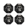 thumbnail image 1 of KLL Drink Coasters Set Octagon of 4,PU Leather Absorbent Coasters Set Decorative Coffee Cup Coasters Housewarming Gift for Home Decor-Magician Hat Skull, 1 of 5