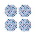 thumbnail image 1 of KLL Drink Coasters Set Octagon of 4,PU Leather Absorbent Coasters Set Decorative Coffee Cup Coasters Housewarming Gift for Home Decor-Sailboats On A Waves, 1 of 5