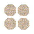 thumbnail image 1 of KLL Drink Coasters Set Octagon of 4,PU Leather Absorbent Coasters Set Decorative Coffee Cup Coasters Housewarming Gift for Home Decor-Watercolor Wildflowers, 1 of 5