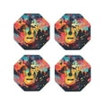 thumbnail image 1 of KLL Drink Coasters Set Octagon of 4,PU Leather Absorbent Coasters Set Decorative Coffee Cup Coasters Housewarming Gift for Home Decor-World Map Guitar Illustration, 1 of 5