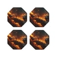 thumbnail image 1 of KLL Drink Coasters Set Octagon of 4,PU Leather Absorbent Coasters Set Decorative Coffee Cup Coasters Housewarming Gift for Home Decor-Cool Fire Man, 1 of 5