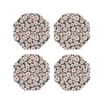 thumbnail image 1 of KLL Drink Coasters Set Octagon of 4,PU Leather Absorbent Coasters Set Decorative Coffee Cup Coasters Housewarming Gift for Home Decor-Daisies Flowers, 1 of 5