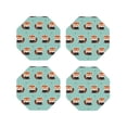 thumbnail image 1 of KLL Drink Coasters Set Octagon of 4,PU Leather Absorbent Coasters Set Decorative Coffee Cup Coasters Housewarming Gift for Home Decor-Fox, 1 of 5