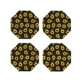thumbnail image 1 of KLL Drink Coasters Set Octagon of 4,PU Leather Absorbent Coasters Set Decorative Coffee Cup Coasters Housewarming Gift for Home Decor-Sunflowers, 1 of 5