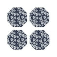 thumbnail image 1 of KLL Drink Coasters Set Octagon of 4,PU Leather Absorbent Coasters Set Decorative Coffee Cup Coasters Housewarming Gift for Home Decor-White Leaves, 1 of 5