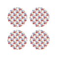 thumbnail image 1 of KLL Drink Coasters Set Round Shape of 4,PU Leather Absorbent Coasters Set Decorative Coffee Cup Coasters Housewarming Gift for Home Decor-Cartoon Helicopter, 1 of 5