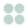thumbnail image 1 of KLL Drink Coasters Set Round Shape of 4,PU Leather Absorbent Coasters Set Decorative Coffee Cup Coasters Housewarming Gift for Home Decor-Daisy Floral A, 1 of 5