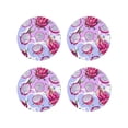 thumbnail image 1 of KLL Drink Coasters Set Round Shape of 4,PU Leather Absorbent Coasters Set Decorative Coffee Cup Coasters Housewarming Gift for Home Decor-Dragon Fruit, 1 of 5
