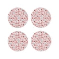 thumbnail image 1 of KLL Drink Coasters Set Round Shape of 4,PU Leather Absorbent Coasters Set Decorative Coffee Cup Coasters Housewarming Gift for Home Decor-Hand Drawn Hearts, 1 of 5
