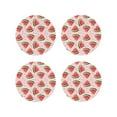 thumbnail image 1 of KLL Drink Coasters Set Round Shape of 4,PU Leather Absorbent Coasters Set Decorative Coffee Cup Coasters Housewarming Gift for Home Decor-Hand Drawn Watermelon, 1 of 5