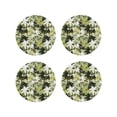 thumbnail image 1 of KLL Drink Coasters Set Round Shape of 4,PU Leather Absorbent Coasters Set Decorative Coffee Cup Coasters Housewarming Gift for Home Decor-Hawaii Palms, 1 of 5
