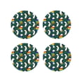 thumbnail image 1 of KLL Drink Coasters Set Round Shape of 4,PU Leather Absorbent Coasters Set Decorative Coffee Cup Coasters Housewarming Gift for Home Decor-Lgbt Penguin, 1 of 5
