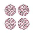 thumbnail image 1 of KLL Drink Coasters Set Round Shape of 4,PU Leather Absorbent Coasters Set Decorative Coffee Cup Coasters Housewarming Gift for Home Decor-Rose Flowers, 1 of 5