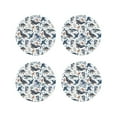 thumbnail image 1 of KLL Drink Coasters Set Round Shape of 4,PU Leather Absorbent Coasters Set Decorative Coffee Cup Coasters Housewarming Gift for Home Decor-Underwater Animals 1, 1 of 5