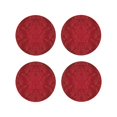 thumbnail image 1 of KLL Drink Coasters Set Round Shape of 4,PU Leather Absorbent Coasters Set Decorative Coffee Cup Coasters Housewarming Gift for Home Decor-Vintage Burgundy, 1 of 5