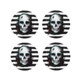 thumbnail image 1 of KLL Drink Coasters Set Round Shape of 4,PU Leather Absorbent Coasters Set Decorative Coffee Cup Coasters Housewarming Gift for Home Decor-Watercolor Skull, 1 of 5