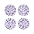 thumbnail image 1 of KLL Drink Coasters Set Round Shape of 4,PU Leather Absorbent Coasters Set Decorative Coffee Cup Coasters Housewarming Gift for Home Decor-white Skull crystal flower, 1 of 5