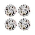 thumbnail image 1 of KLL Drink Coasters Set Round Shape of 4,PU Leather Absorbent Coasters Set Decorative Coffee Cup Coasters Housewarming Gift for Home Decor-Animal Bird, 1 of 5