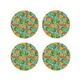 thumbnail image 1 of KLL Drink Coasters Set Round Shape of 4,PU Leather Absorbent Coasters Set Decorative Coffee Cup Coasters Housewarming Gift for Home Decor-Pineapple, 1 of 5