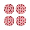thumbnail image 1 of KLL Drink Coasters Set Round Shape of 4,PU Leather Absorbent Coasters Set Decorative Coffee Cup Coasters Housewarming Gift for Home Decor-Strawberry, 1 of 5