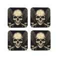 thumbnail image 1 of KLL Drink Coasters Set Square of 4,PU Leather Absorbent Coasters Set Decorative Coffee Cup Coasters Housewarming Gift for Home Decor-Gothic Winged Skull, 1 of 5