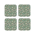 thumbnail image 1 of KLL Drink Coasters Set Square of 4,PU Leather Absorbent Coasters Set Decorative Coffee Cup Coasters Housewarming Gift for Home Decor-Mushrooms And Rainbows, 1 of 5