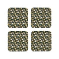 thumbnail image 1 of KLL Drink Coasters Set Square of 4,PU Leather Absorbent Coasters Set Decorative Coffee Cup Coasters Housewarming Gift for Home Decor-Bear Sunflower, 1 of 5