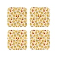 thumbnail image 1 of KLL Drink Coasters Set Square of 4,PU Leather Absorbent Coasters Set Decorative Coffee Cup Coasters Housewarming Gift for Home Decor-Cute Chicken, 1 of 5