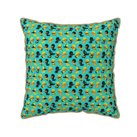 KLL Duck In Black Suit Decorative Throw Pillow Covers Velvet Soft for Couch Sofa Bedroom Living Room Outdoor (No pillow core)- 20"x20"