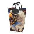 thumbnail image 1 of KLL Eagle With USA Flags Laundry Hamper,Large Canvas Fabric Lightweight Storage Basket Toy Organizer Dirty Clothes Collapsible Waterproof, 1 of 6